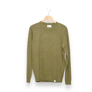 Nowadays Linen Crew Sweater torf moss