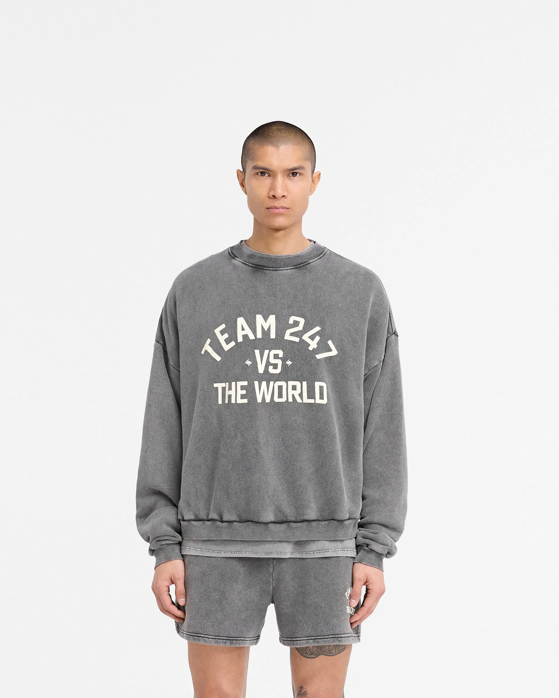 247 Vs The World Boxy Sweater - Pewter