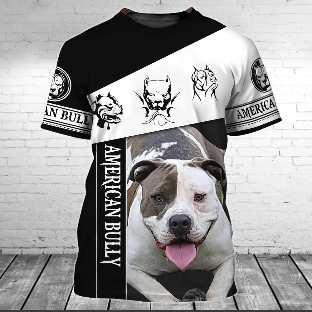 3D Dog T Shirts, American Bully All Over Print T-Shirt, Gift For Pet Loves