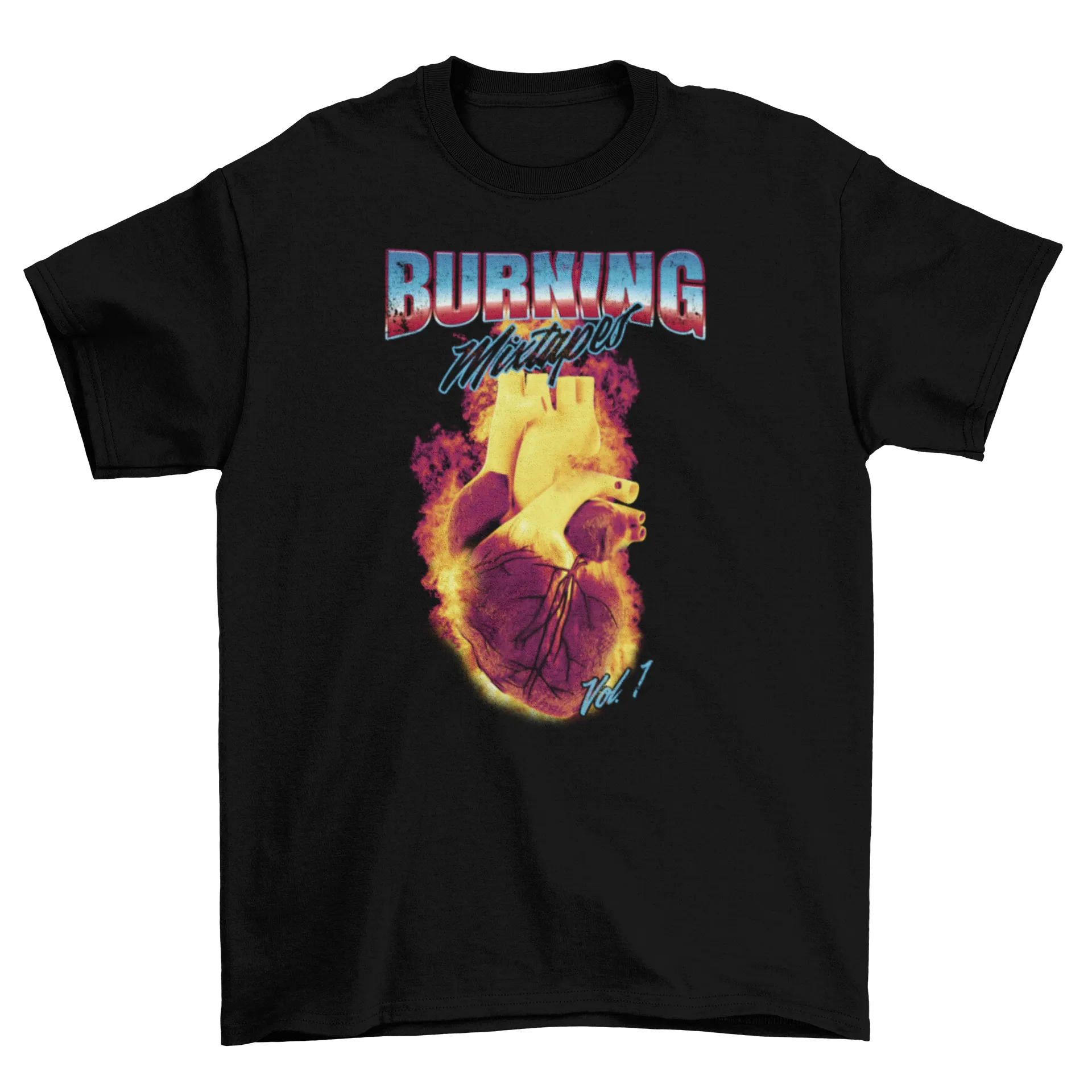 3D Heart on Fire Tee