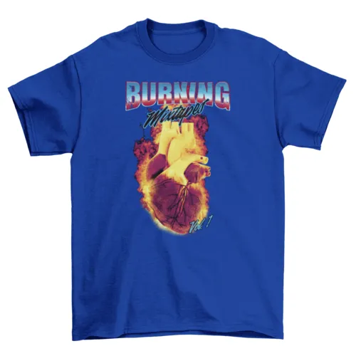 3D Heart on Fire Tee