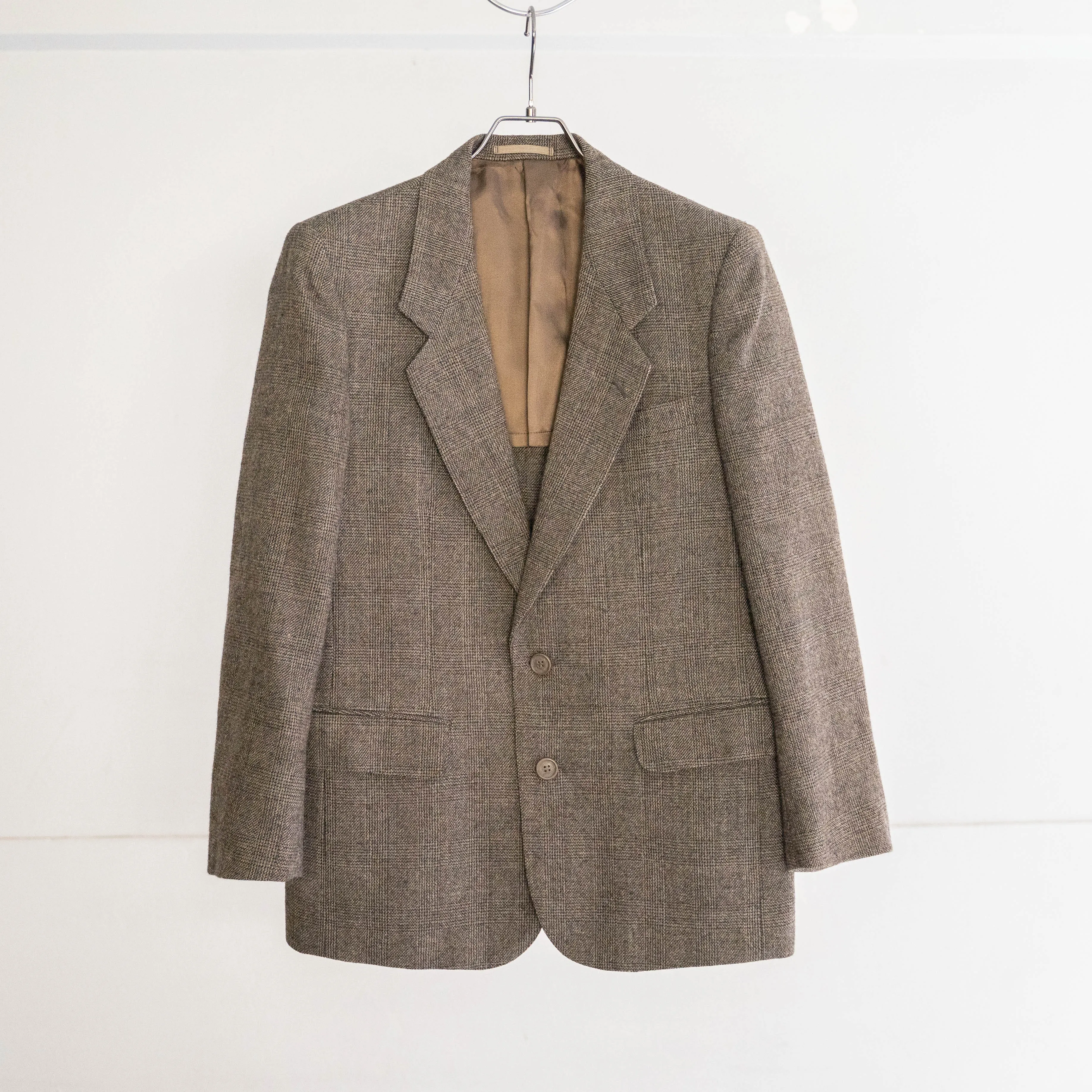 around 1980s Japan vintage checked pattern wool tailored jacket