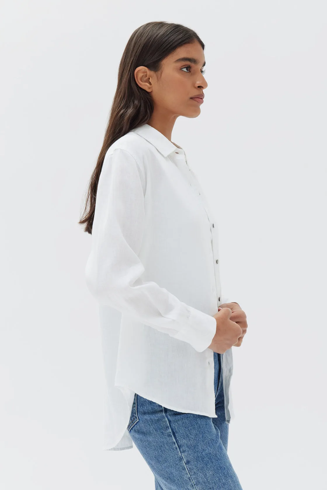 Assembly Label - Xander Linen Shirt, White