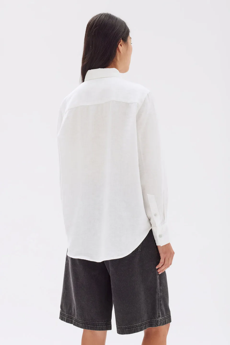 Assembly Label - Xander Linen Shirt, White