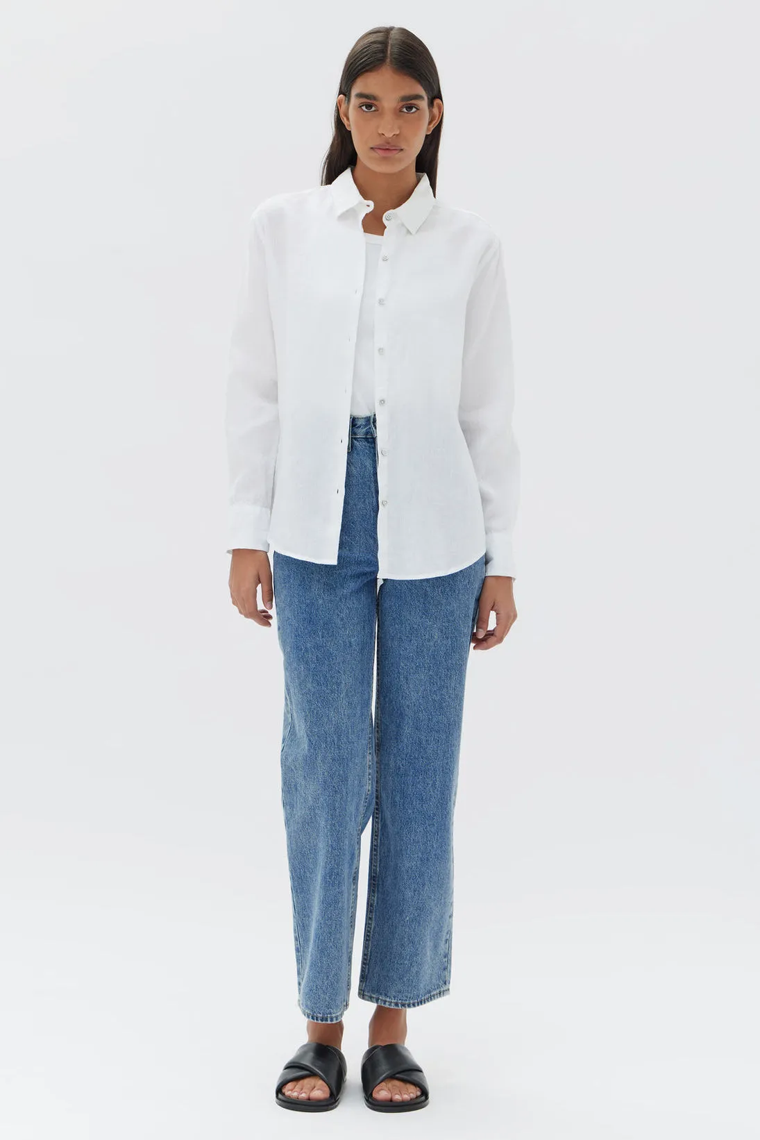 Assembly Label - Xander Linen Shirt, White