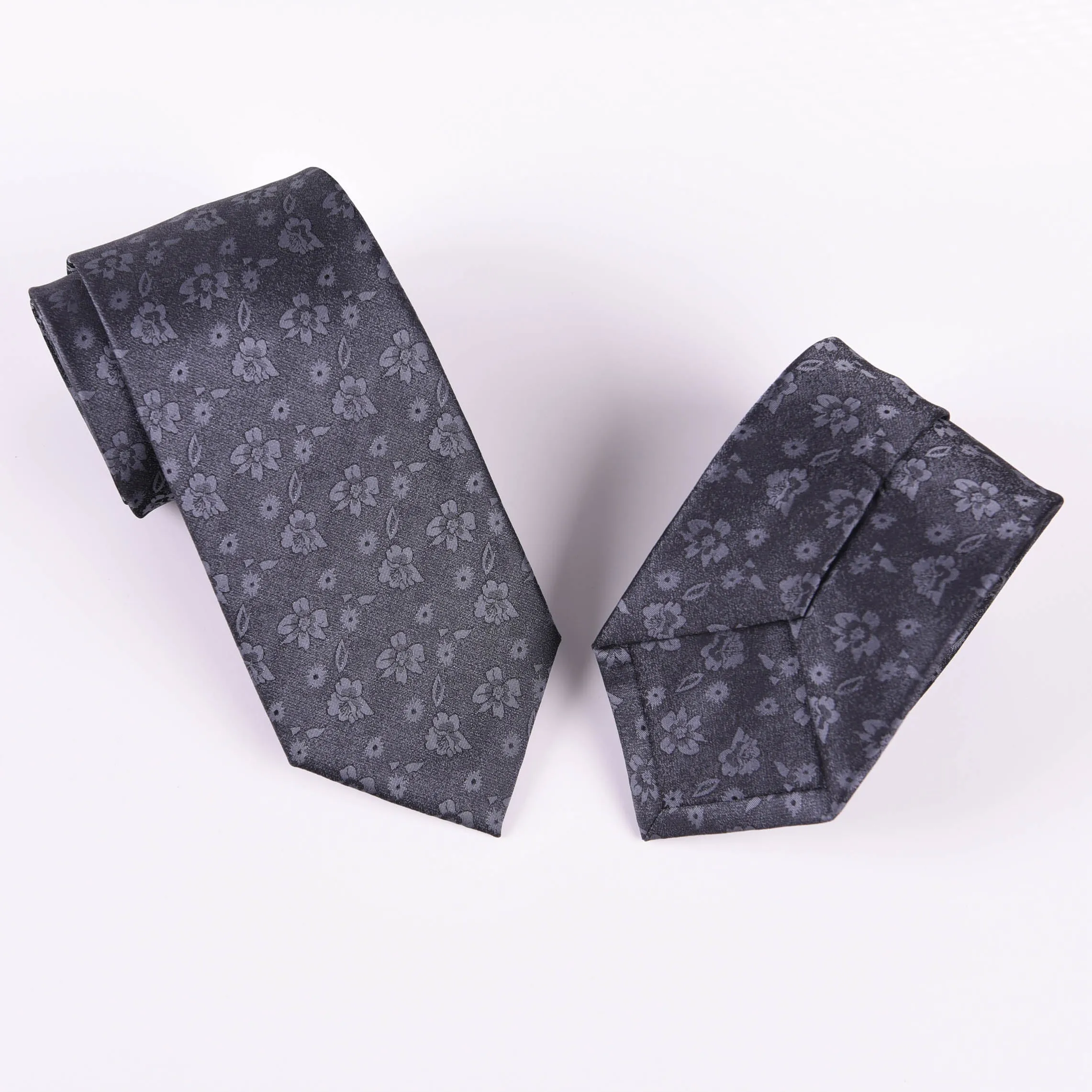 Black Floral Boss Formal Business Striped 3 Inch Tie Mens Professional Fashion