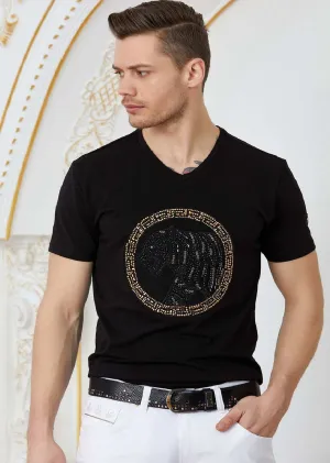 Black Leopard Rhinestone Tee