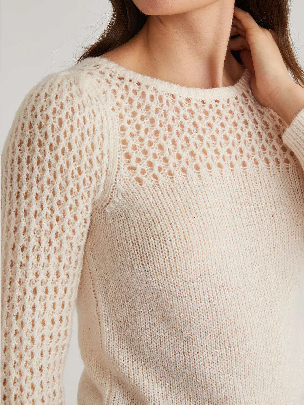 Brigid: Puff Sleeve Mesh Pullover