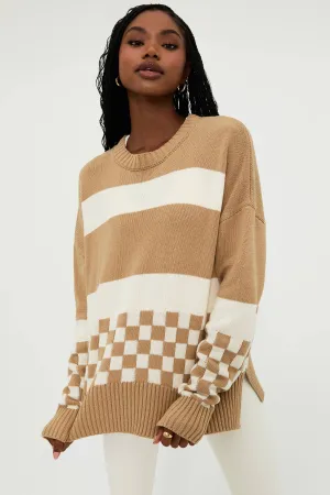 Callie Sweater Taupe Check