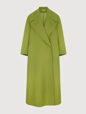 Chartreuse flanella oversized belted Lupo coat