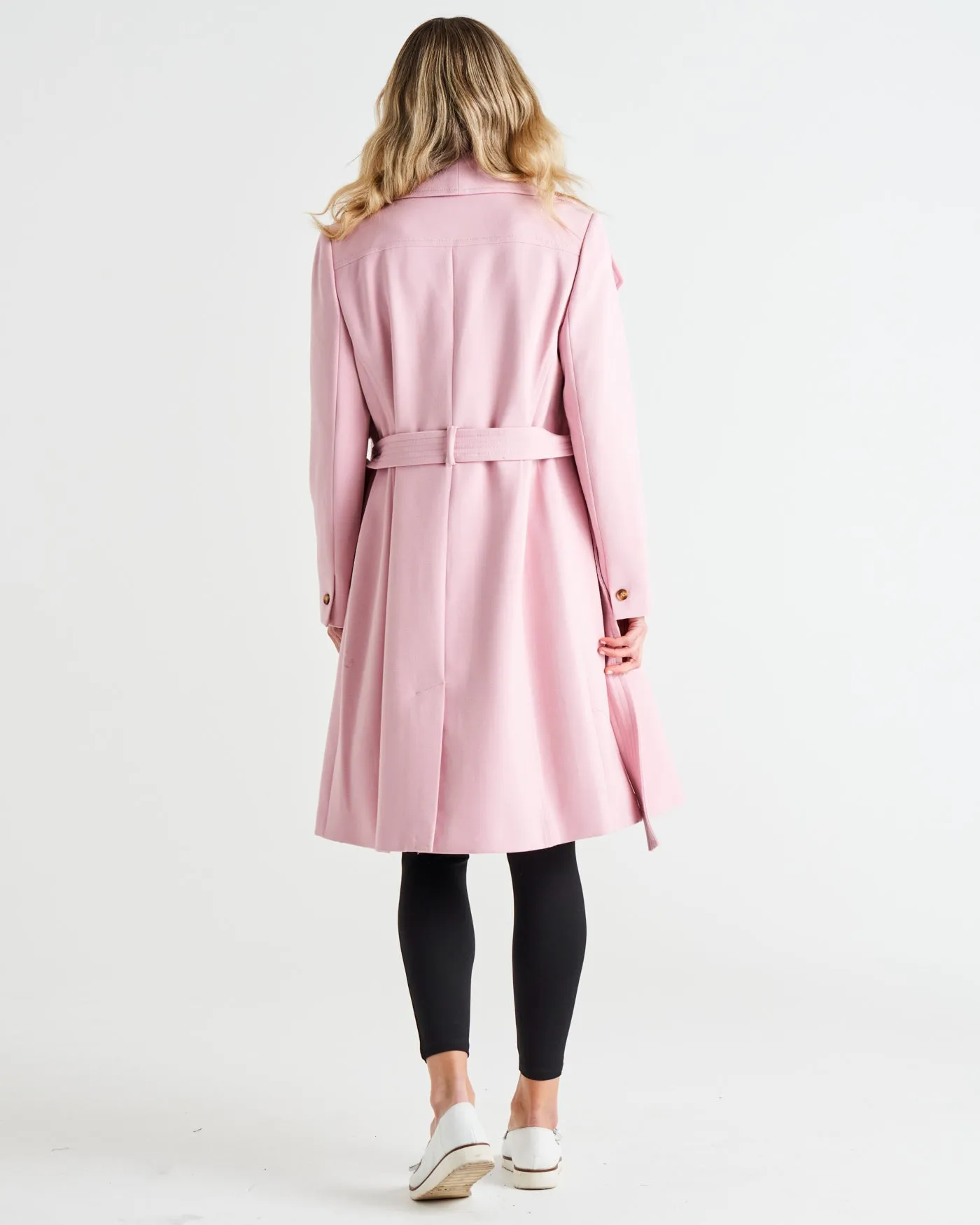 CHRISTINA WRAP COAT - POWDER PETAL