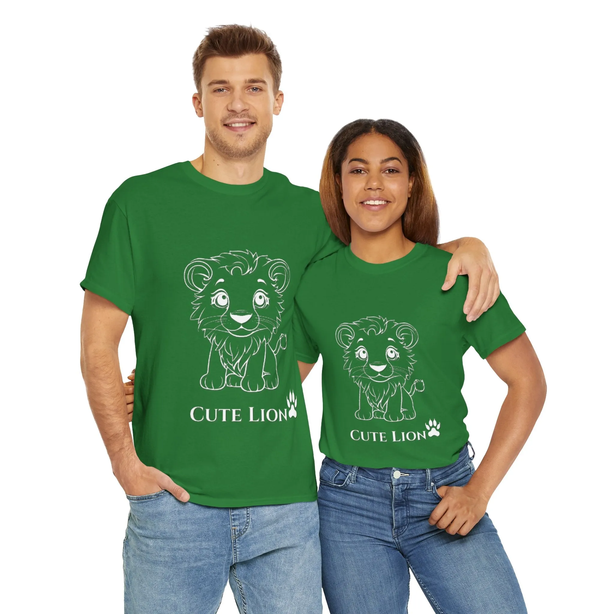 Cute Lion design Unisex Heavy Cotton Tee