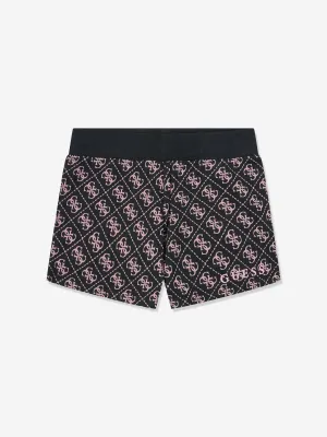 Guess Girls 4G Logo Shorts in Black