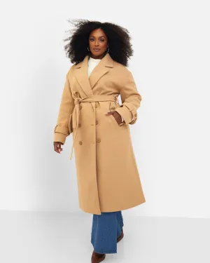 Hazel Structured Belted Coat - Tan | Brown