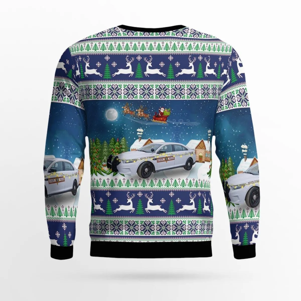 Illinois State Police All Over Print Ugly Christmas Sweater, Gift for Police Christmas