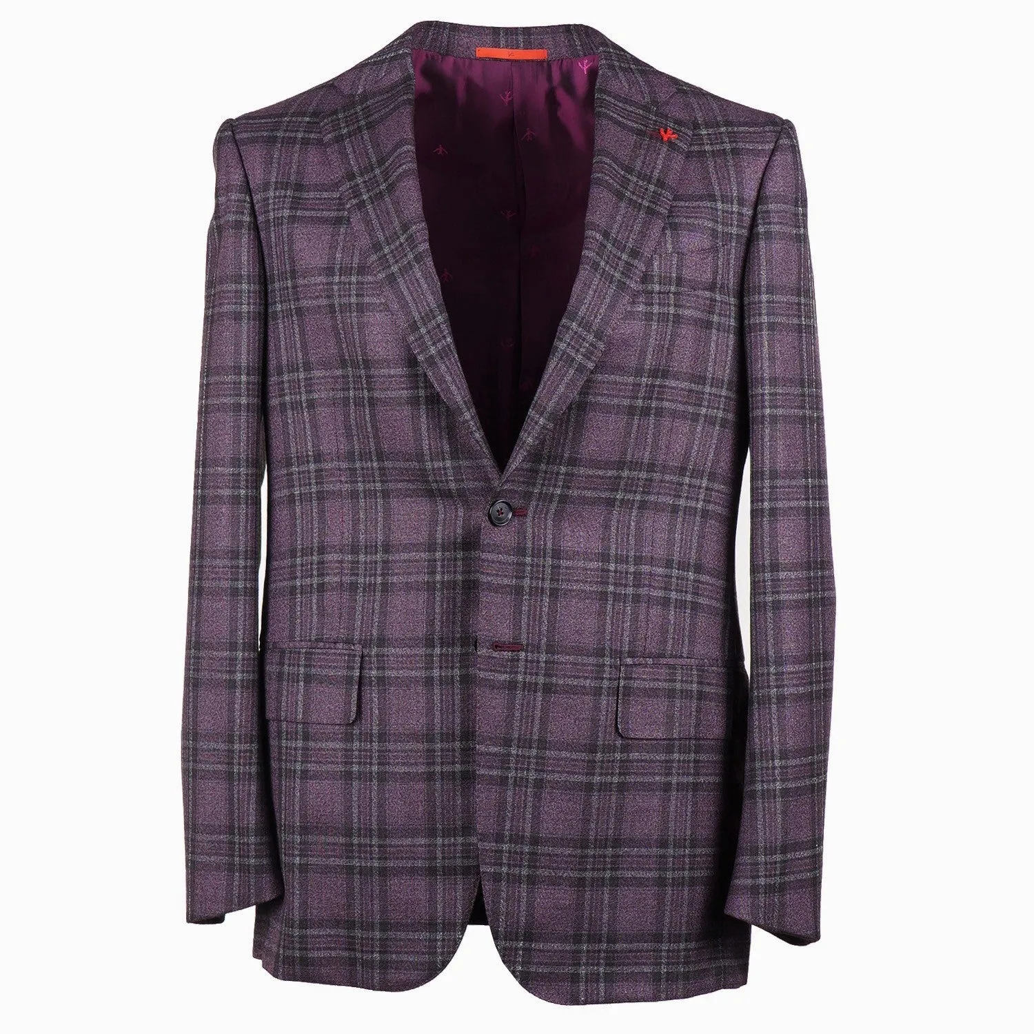 Isaia Layered Check Cashmere Sport Coat