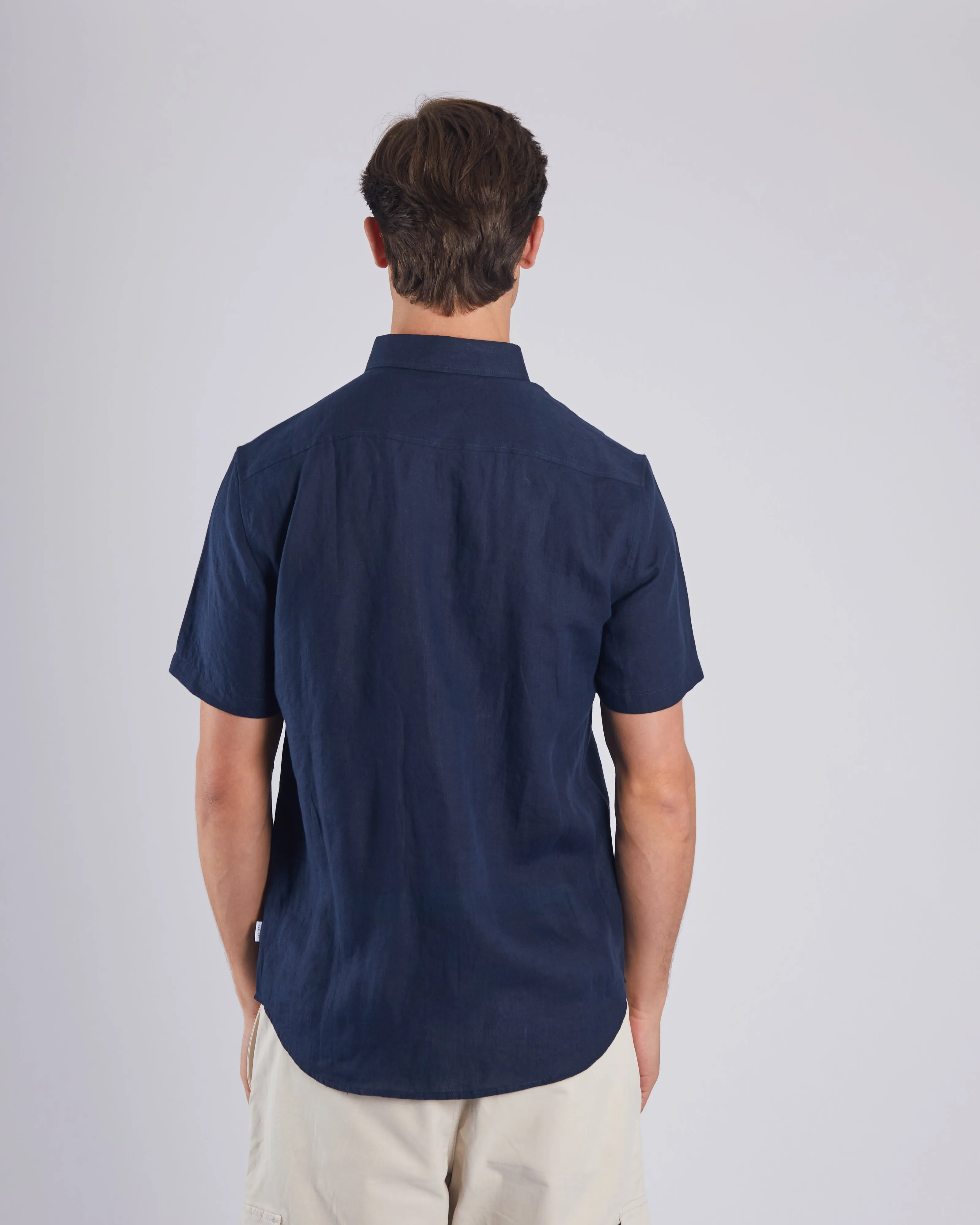 Leslie SS Linen Shirt Sail Navy