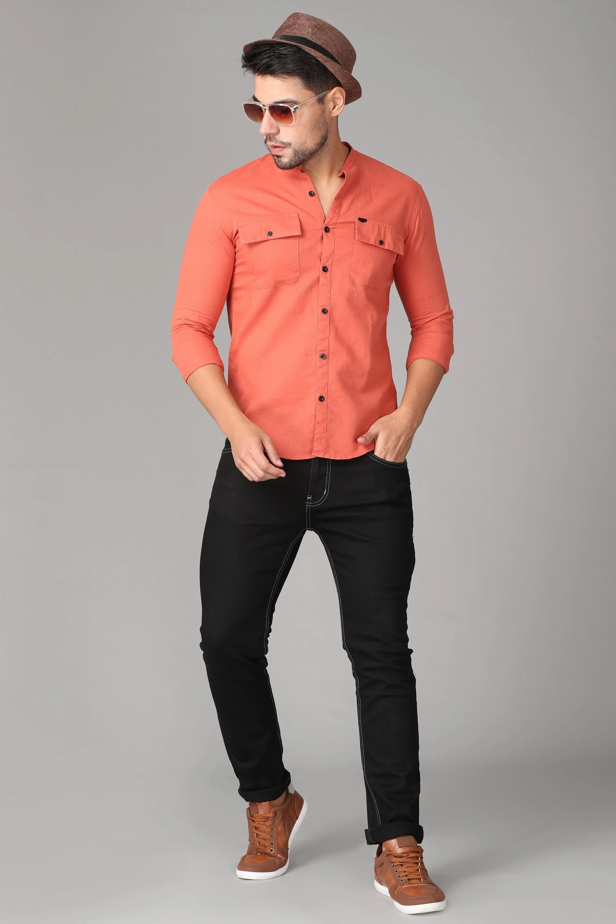 Light Red Plain Shirt