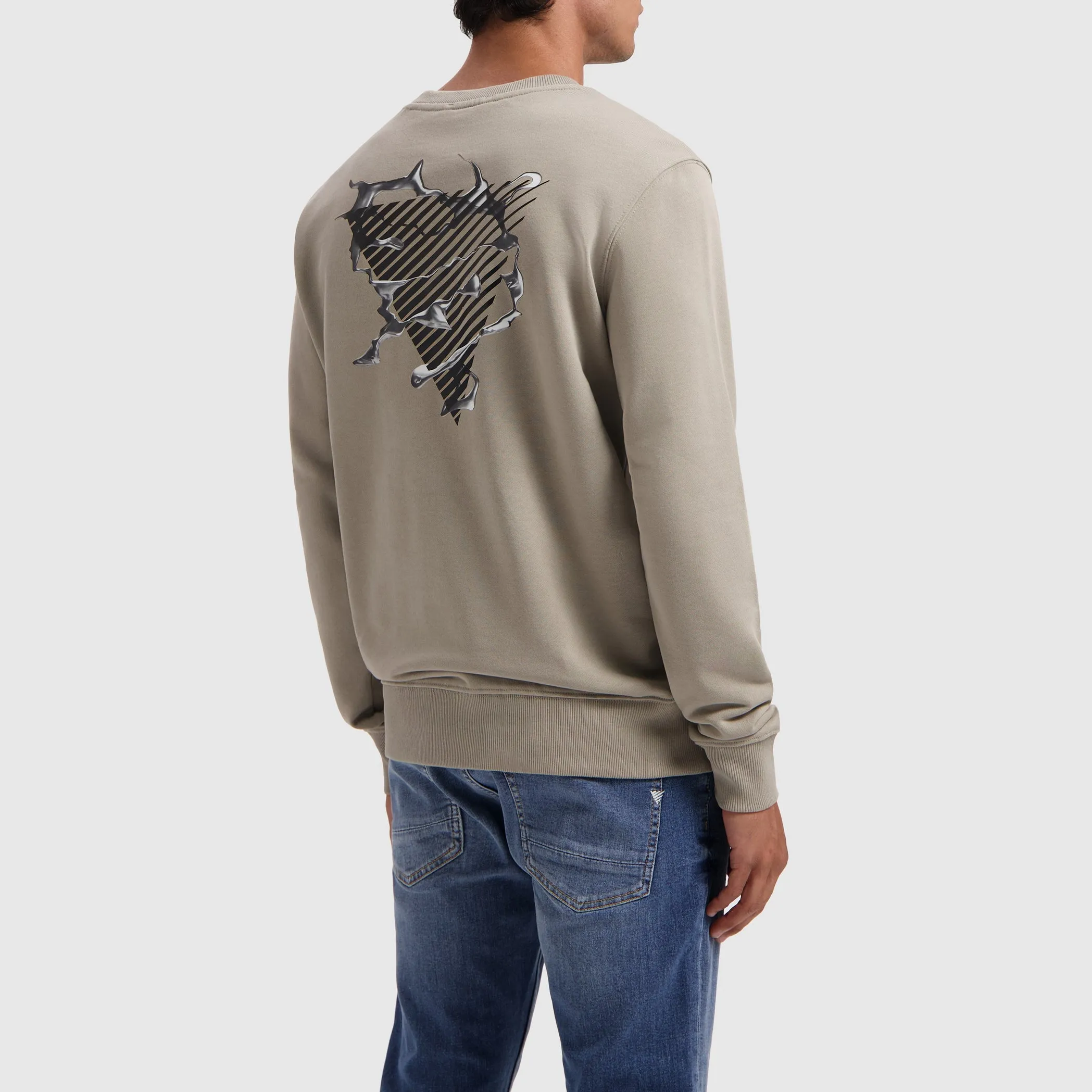 Liquid Metal Logo Sweater | Taupe