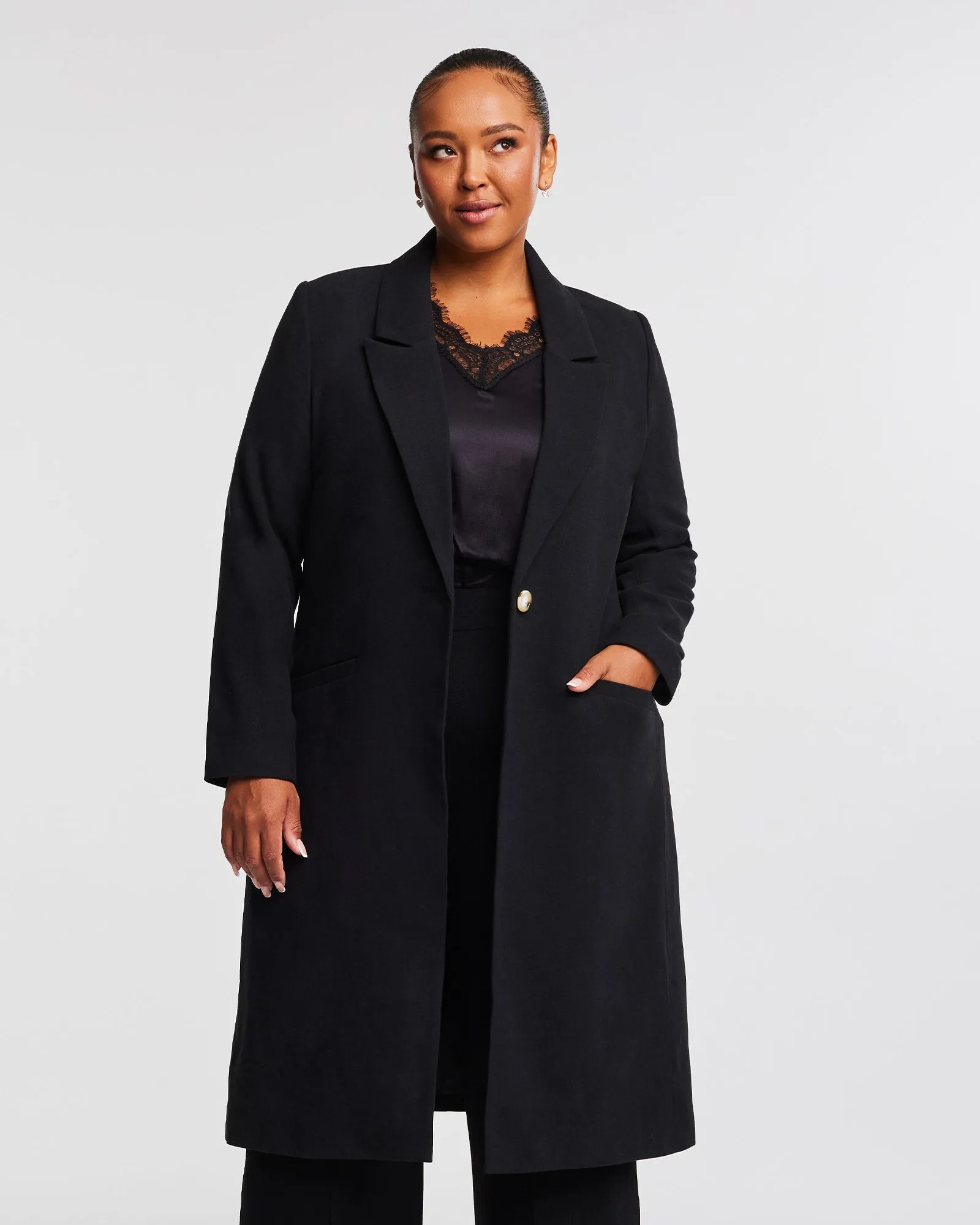 Long Line Coat | BLACK