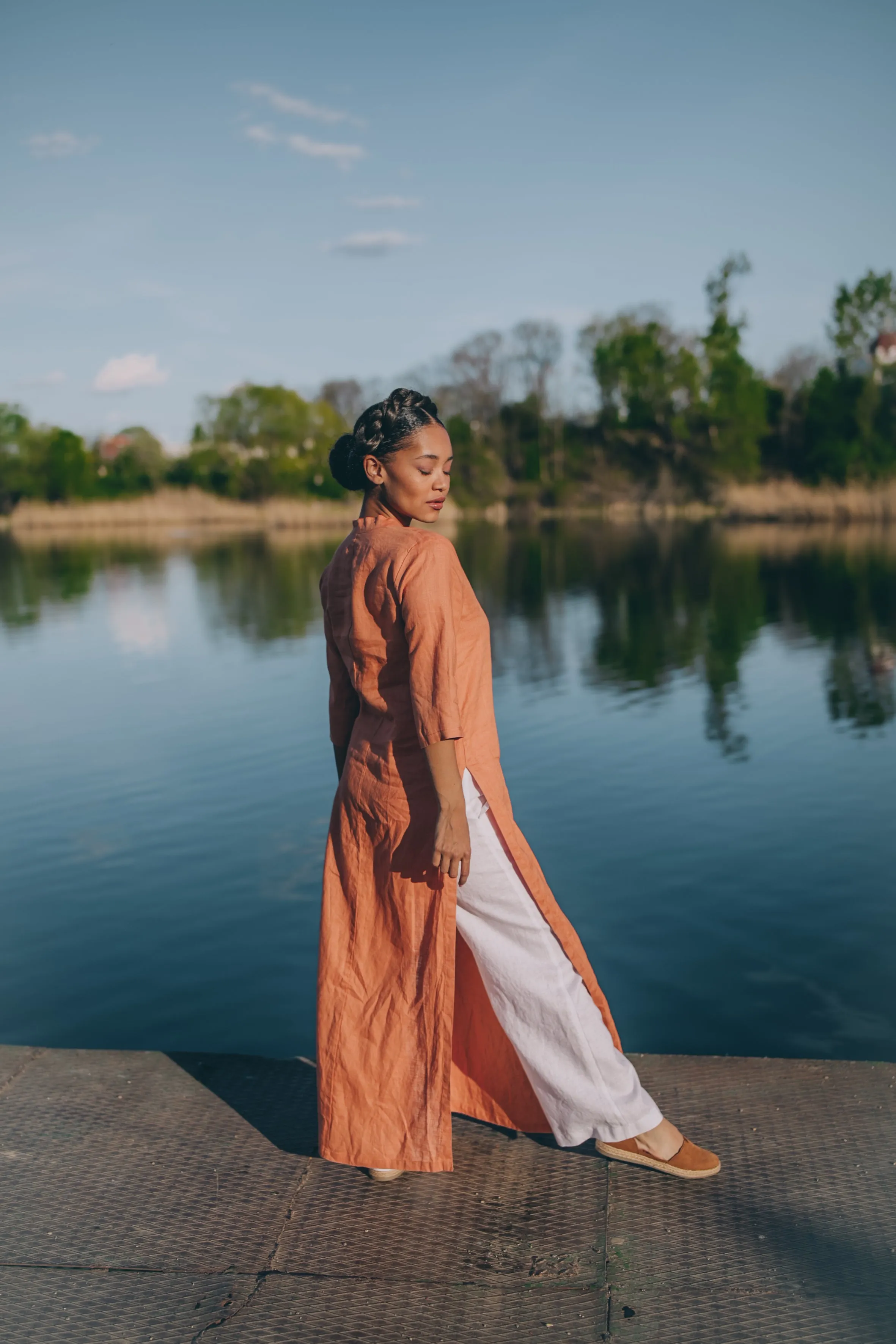 Maxi Linen Tunic Shirt