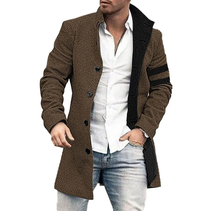 Men's Woolen Casual Mid-length Coat 63507237YM