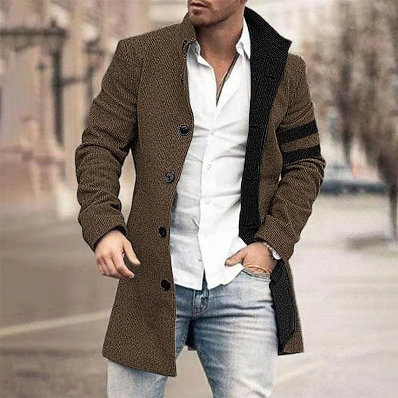 Men's Woolen Casual Mid-length Coat 63507237YM