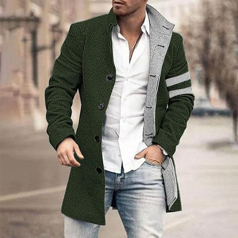 Men's Woolen Casual Mid-length Coat 63507237YM