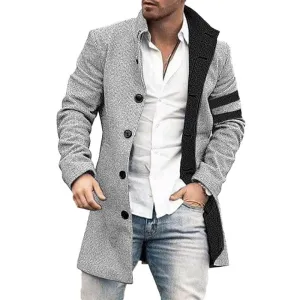 Men's Woolen Casual Mid-length Coat 63507237YM