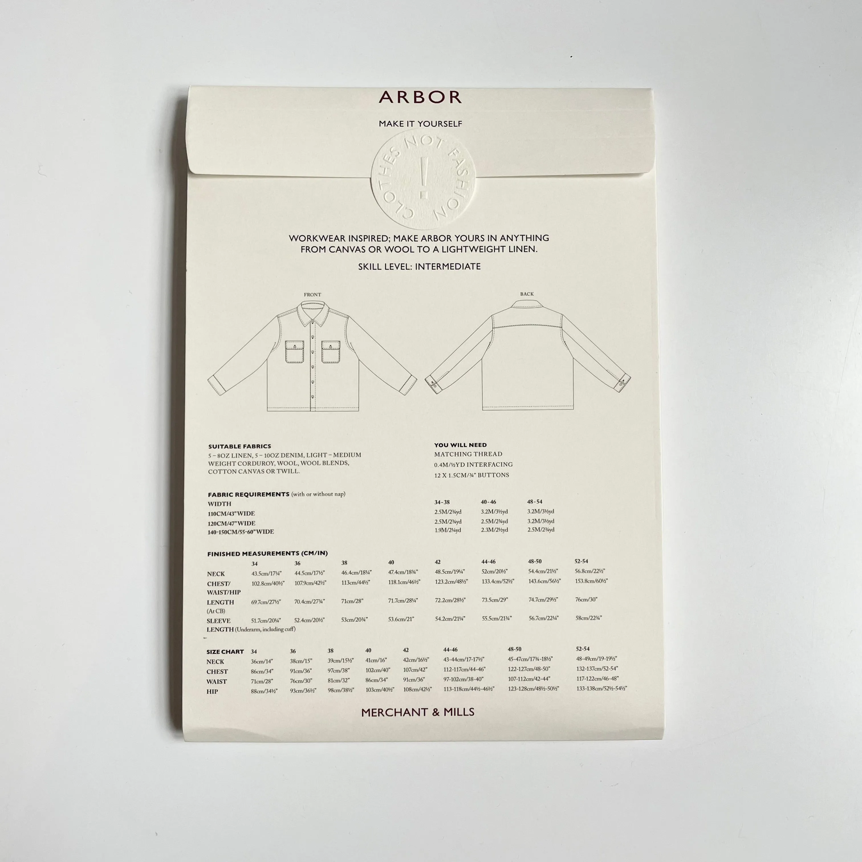 Merchant & Mills Pattern : The Arbor