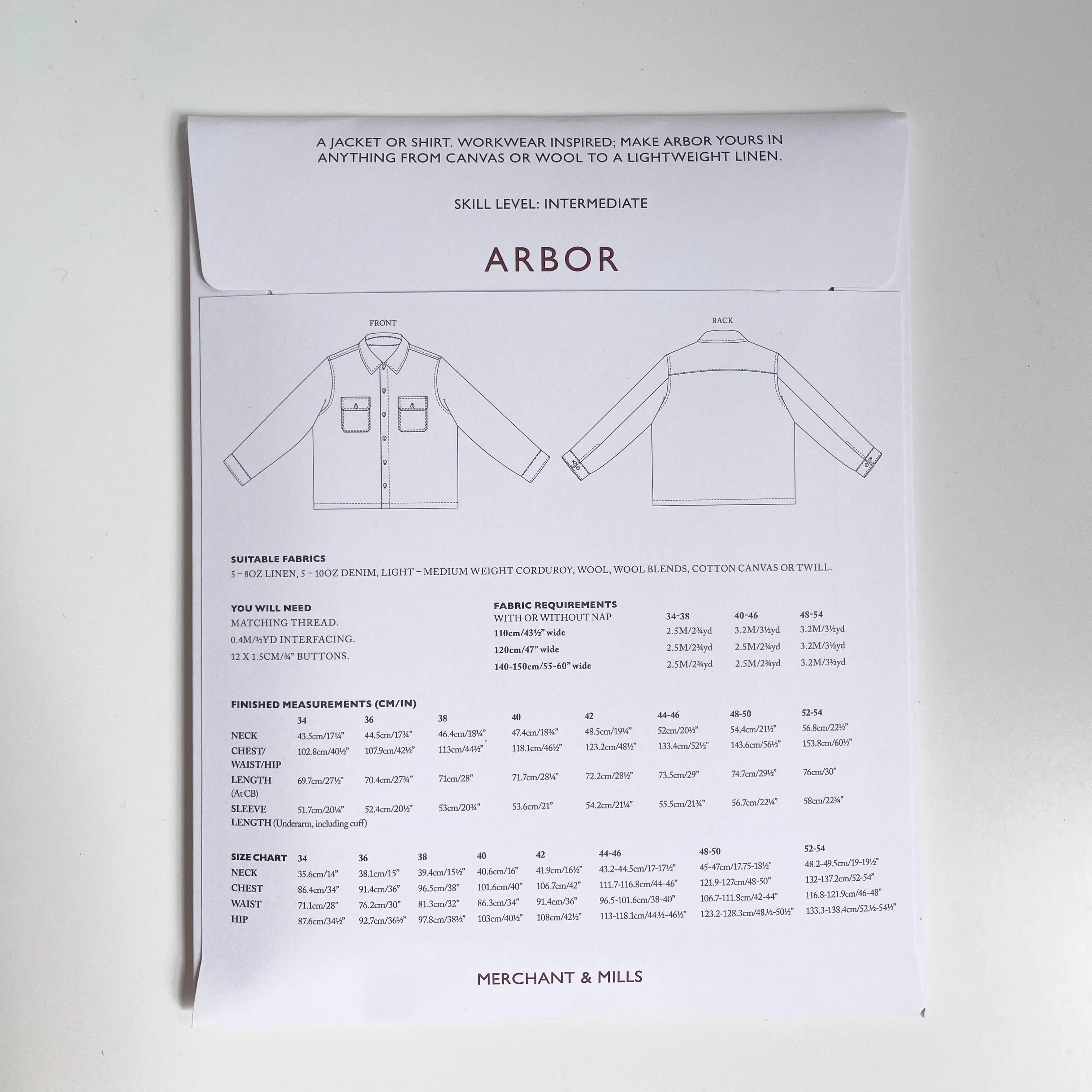 Merchant & Mills Pattern : The Arbor