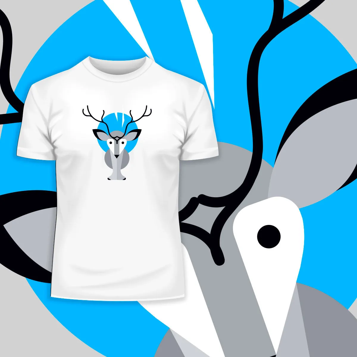 Minimal Cute Arctic Reindeer Ice Cave T-Shirt Design