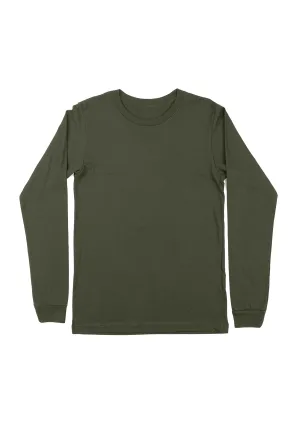 Moss Green Long Sleeve Crew Neck T-Shirt for Women | Bold & Sustainable