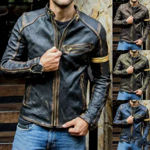 Motorcycle Leather Jacket For Men