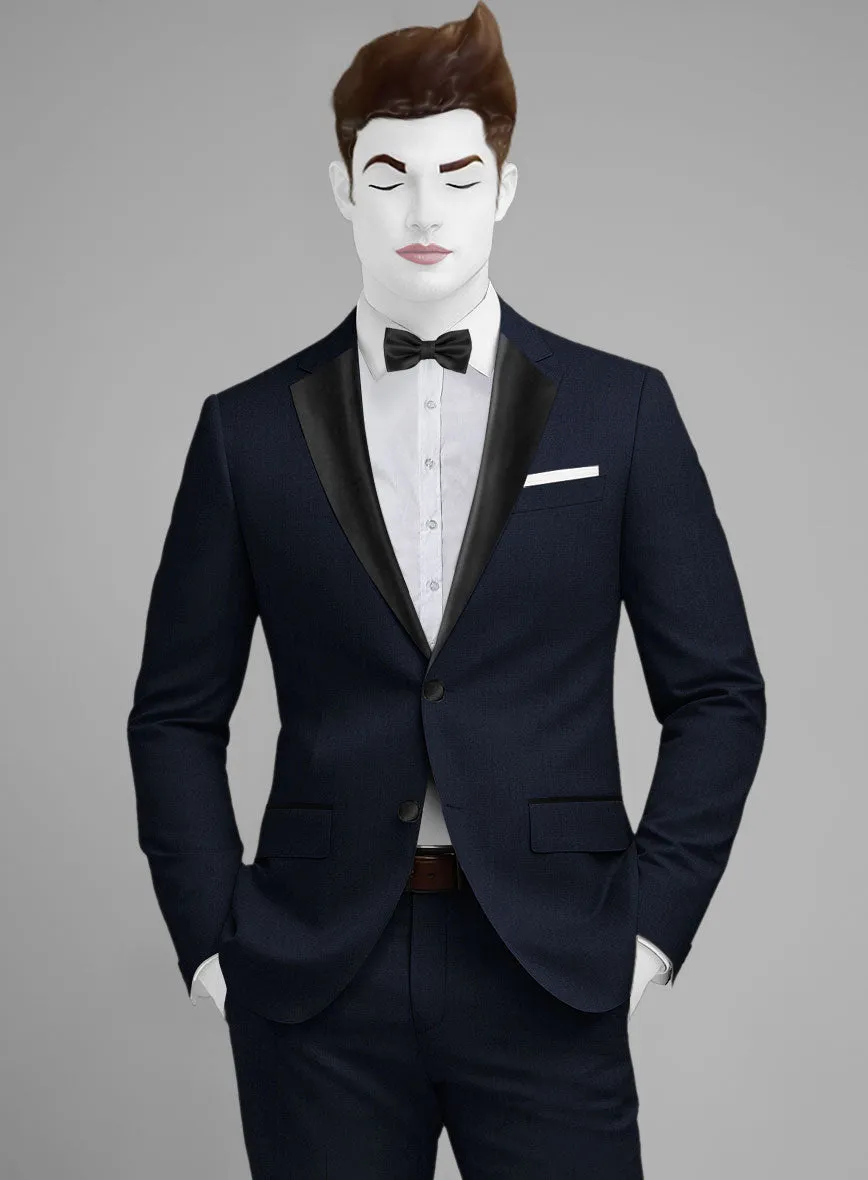 Napolean Navy Herringbone Wool Tuxedo Jacket