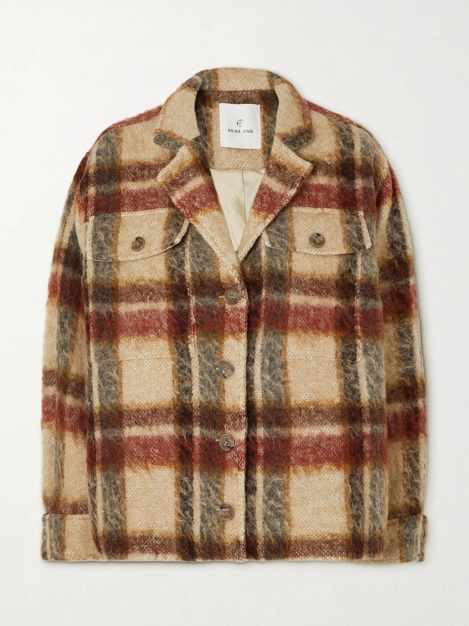 Neutral checked felt jacket