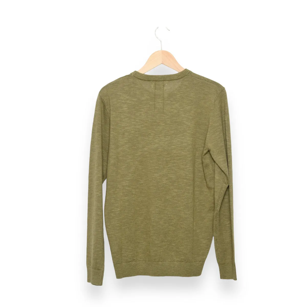 Nowadays Linen Crew Sweater torf moss