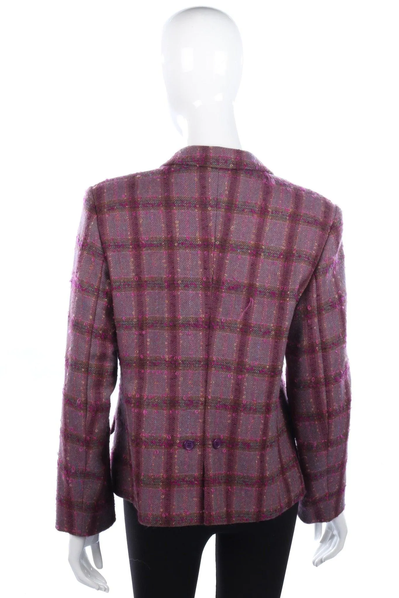 Overider Jacket Purple Check wool Mix UK Size 16