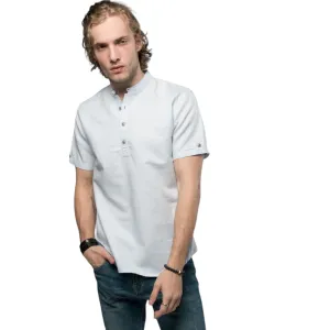 Pologize™ Mandarin Collar Linen Blend Shirt