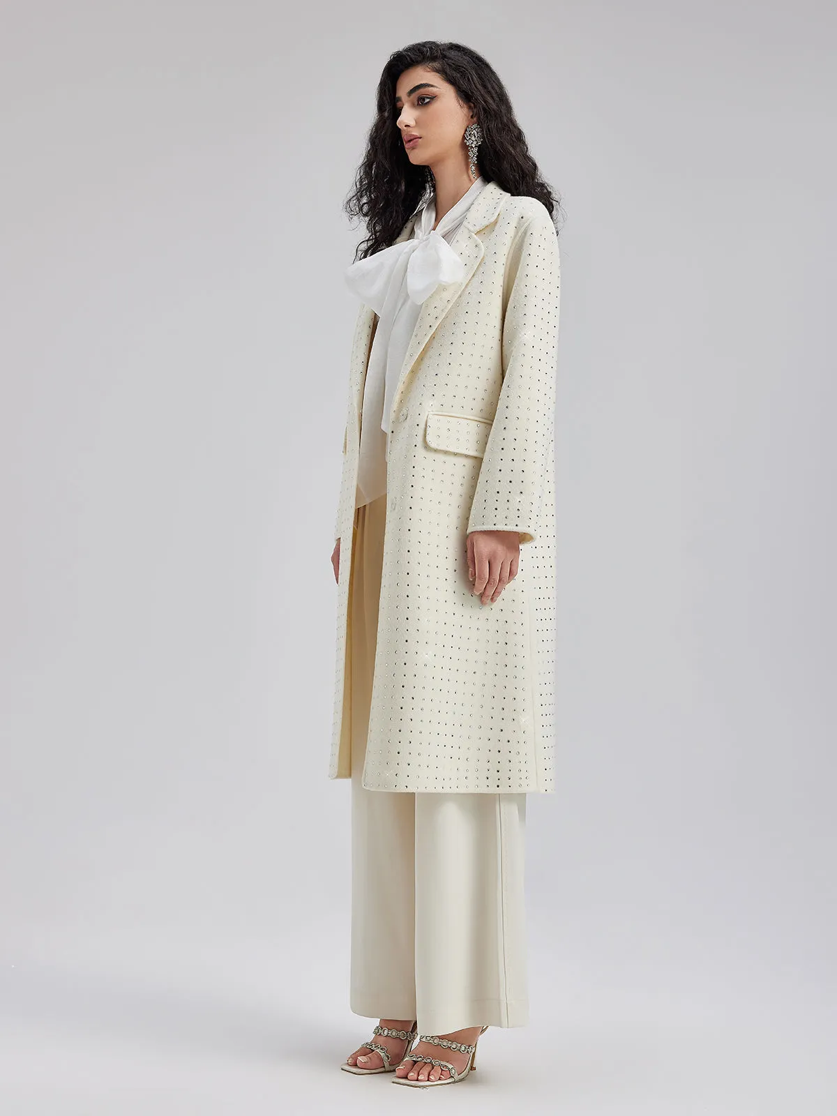 Premium Australian Wool Rhinestone Coat