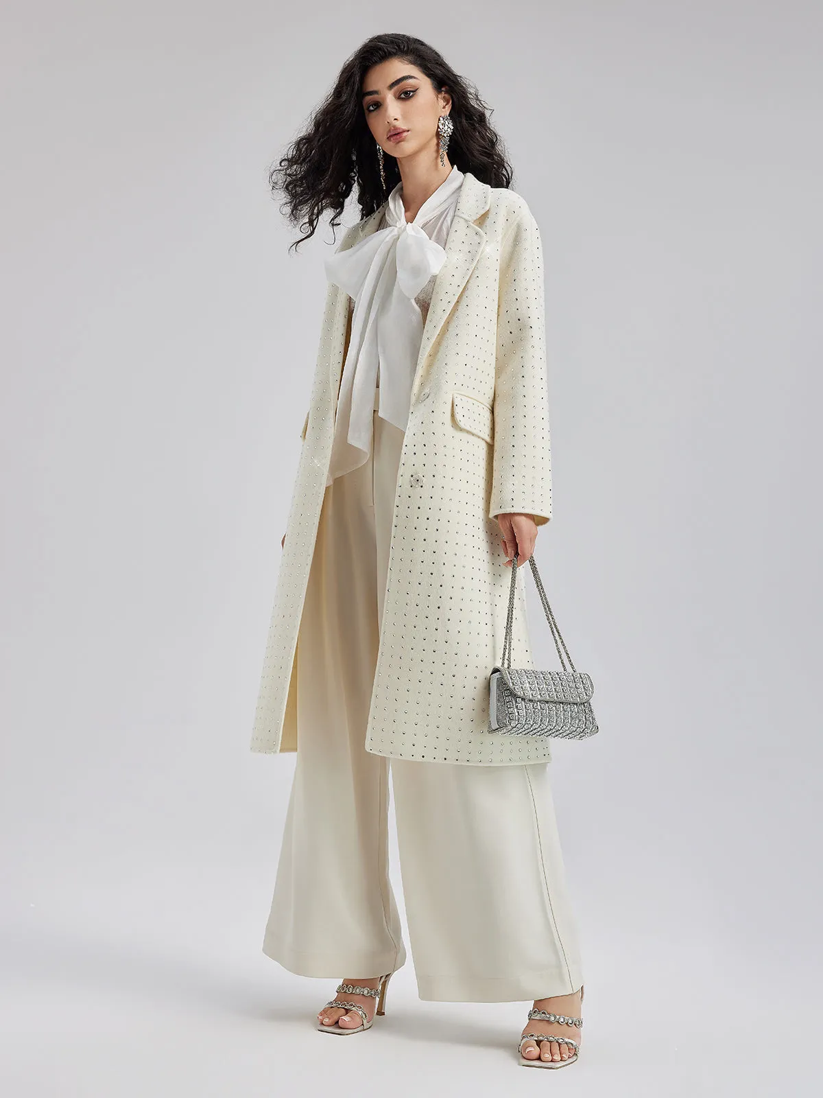 Premium Australian Wool Rhinestone Coat