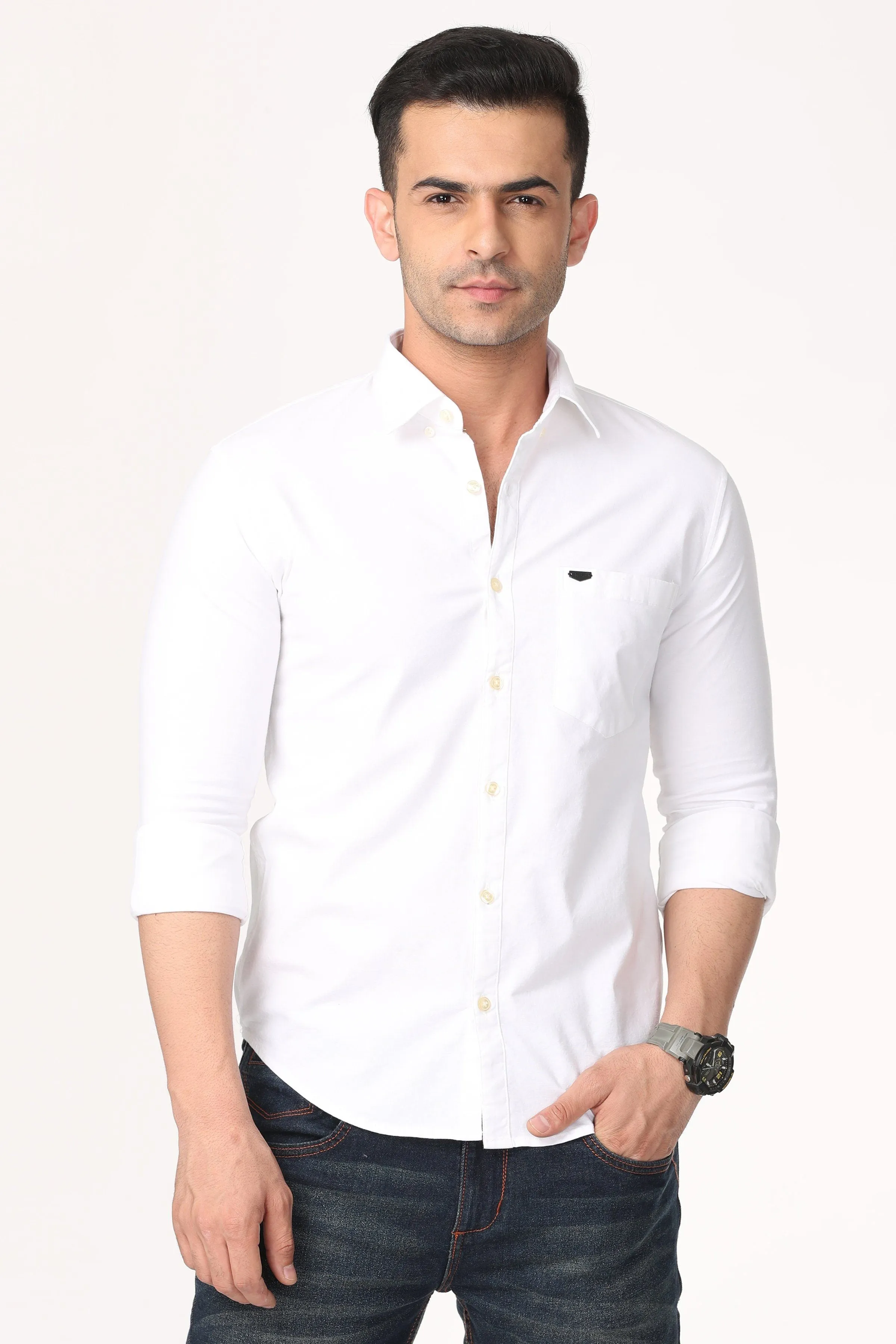 Pure White Full Sleeve Shirt