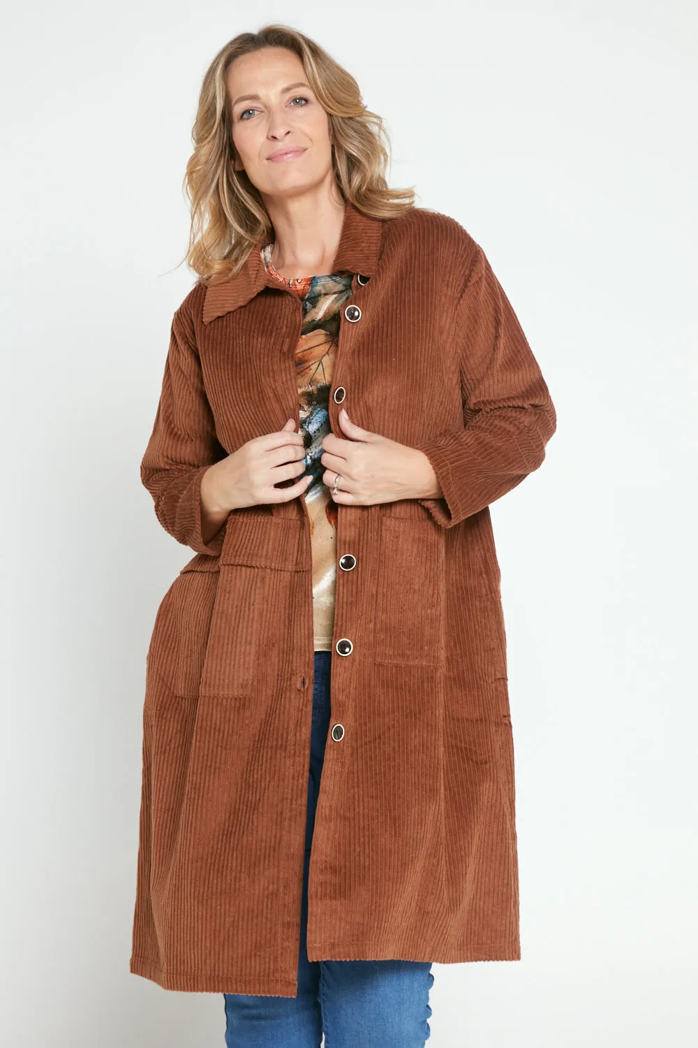 Rebecca Corduroy Shacket - Brown