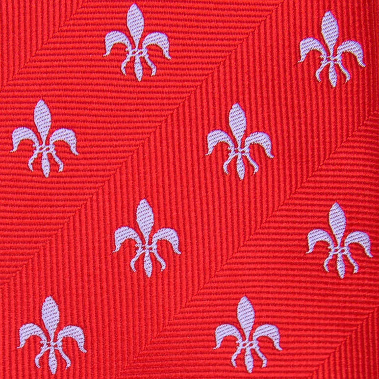 Red Fluer-De-Lis WeddingDesigner Business Apparel 3.15" Tie Professional Fashion