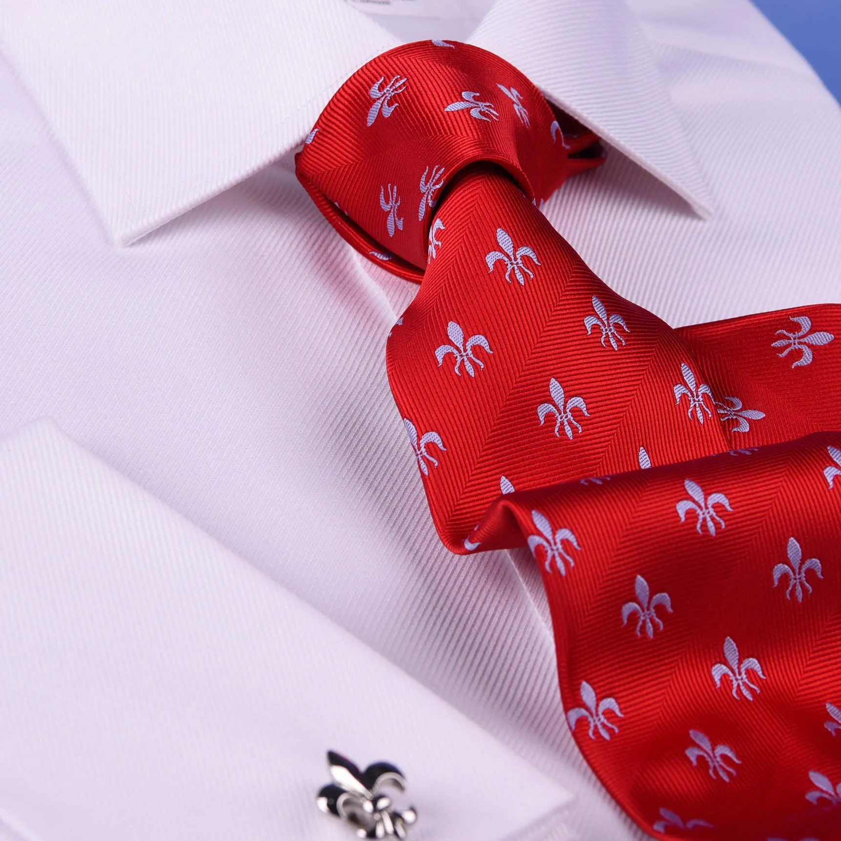 Red Fluer-De-Lis WeddingDesigner Business Apparel 3.15" Tie Professional Fashion