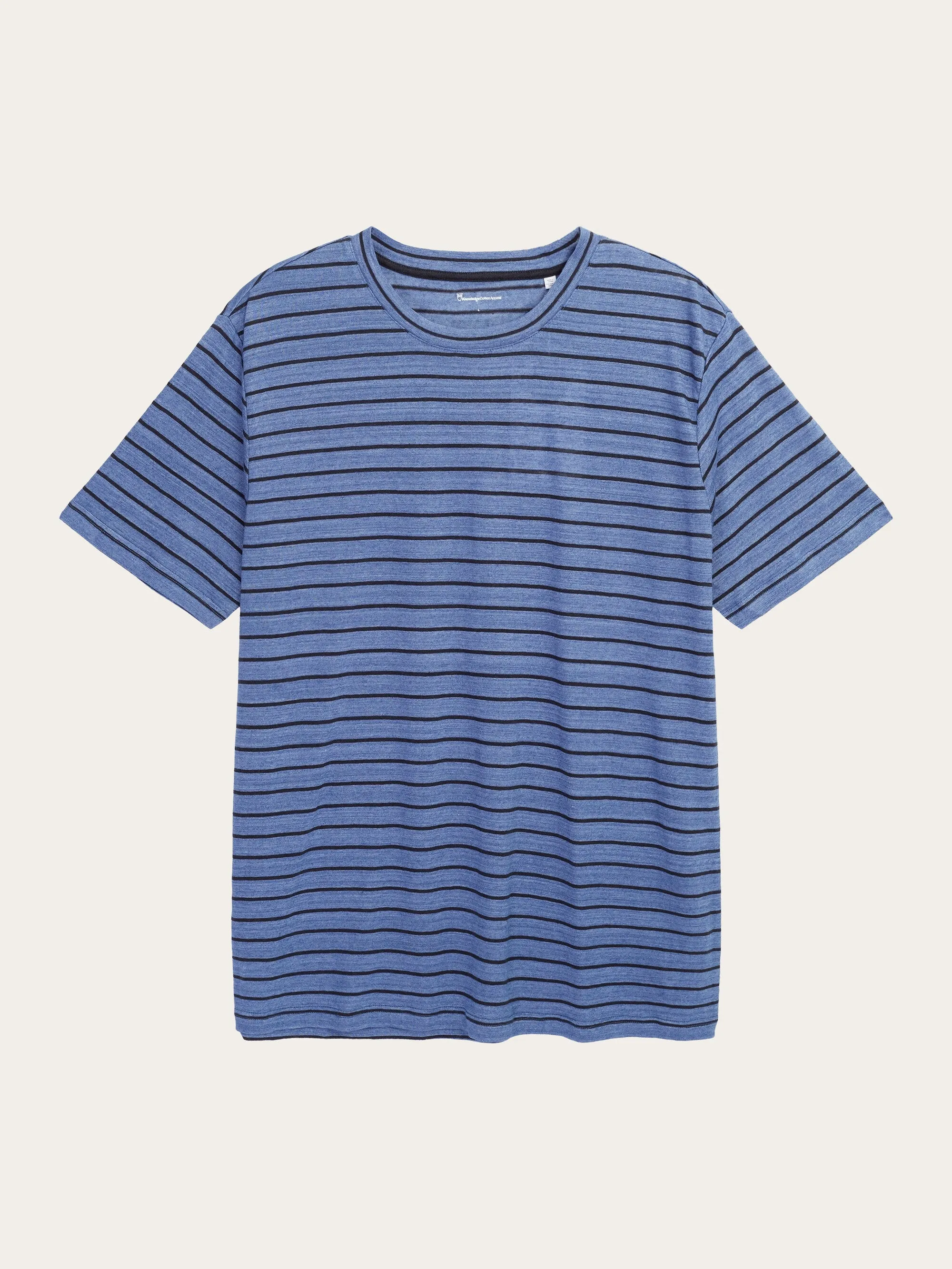 Regular linen striped t-shirt - GOTS/VEGAN - Blue stripe