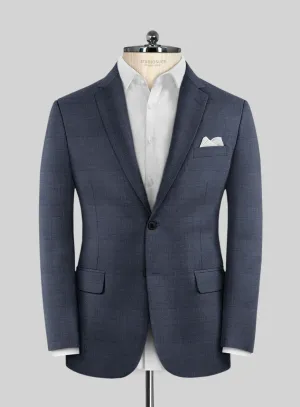 Scabal Londoner Olfoda Checks Blue Wool Jacket