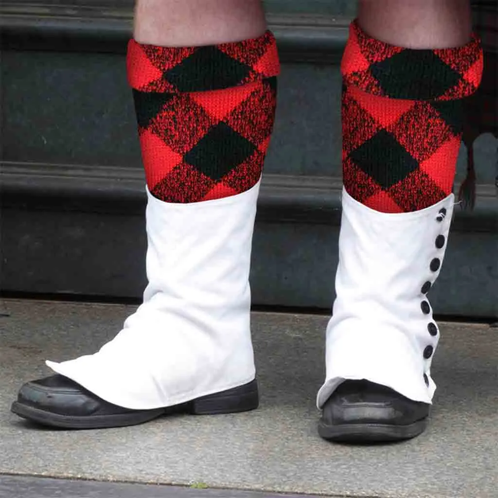 Scottish Kilt Hose Top Diced Red And Black