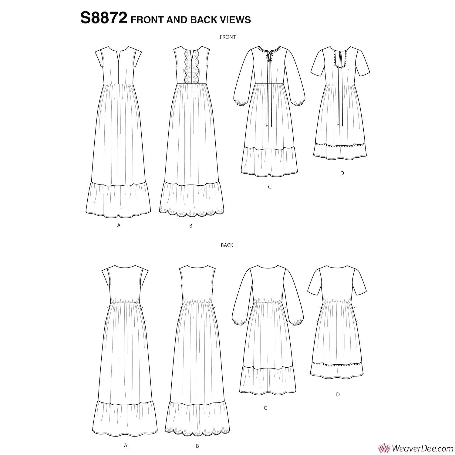 Simplicity Pattern S8872 Misses' Pullover Dress