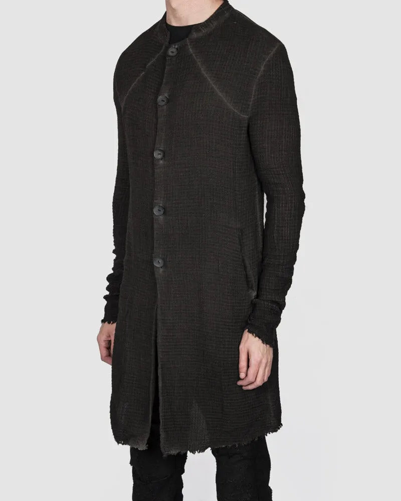 Structured cotton coat anthracite